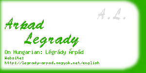 arpad legrady business card